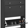 Shoe Cabinet with Drawers Tall Shoe Storage Cupboard, Black or Grey Image 3
