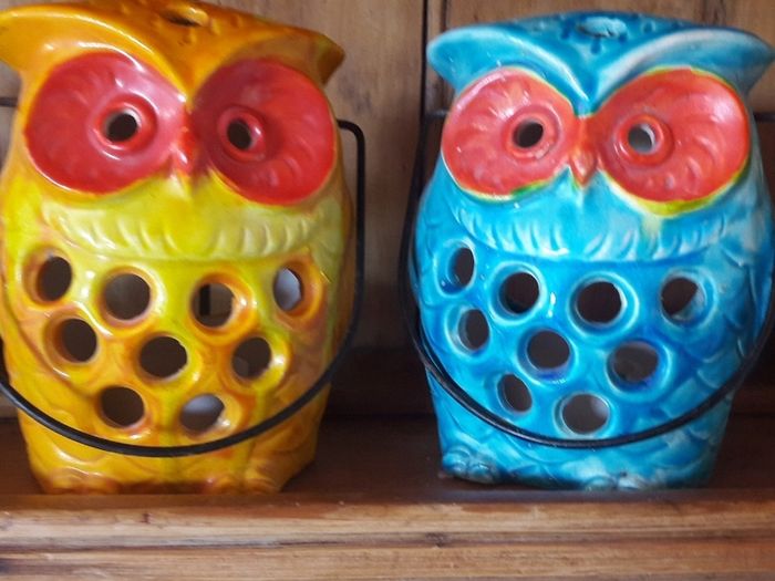 vintage owl candleholder