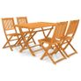 5 Piece Folding Garden Dining Set Solid Acacia Wood Image 5