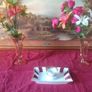 Bernardaud Limoges Nestle 2001 Gold Gilt Burgundy Tray With Dipping Cup Set Image 2
