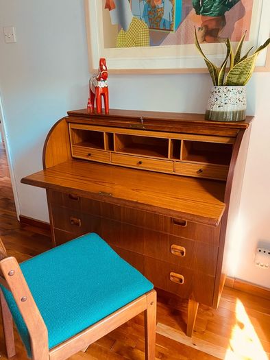 Swedish Egon Ostergaard Roll top teak bureau mid Century