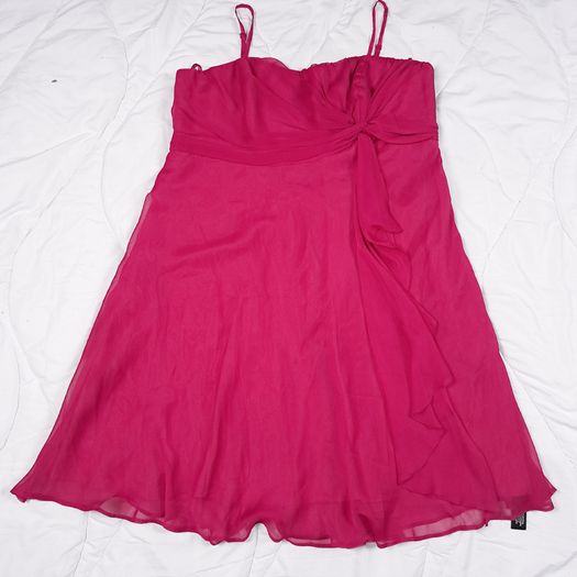 Debut Pink Chiffon Sleeveless Strappy/Strapless Side-Knot Draped Cocktail Mini Dress 20UK/48EU