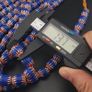 Antique Venetian Style Blue Chevron Glass Beads Necklace Strands Image 8