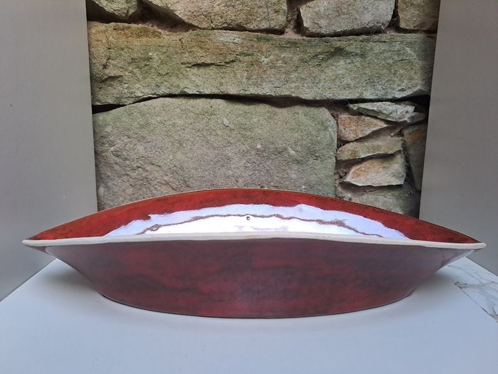 Red glazed bowl oval