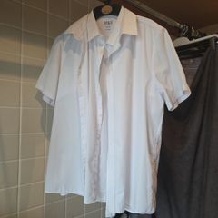 2 M&S boys age 13-14 short sleeve white shirts regular fit