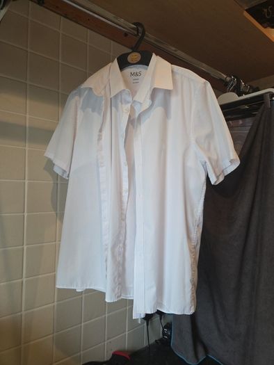 2 M&S boys age 13-14 short sleeve white shirts regular fit
