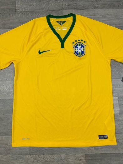 NEW Authentic Nike Brazil 2014 Home Jersey Shirt Mens Large