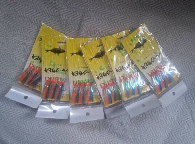 Multicolour 9hooks feathers 6packs for 10euro