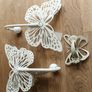 2 x New Lovely 3D Cream Butterfly Hooks Pierced Metal Image 7