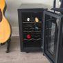 Sleek black mini fridge wine cooler Image 3
