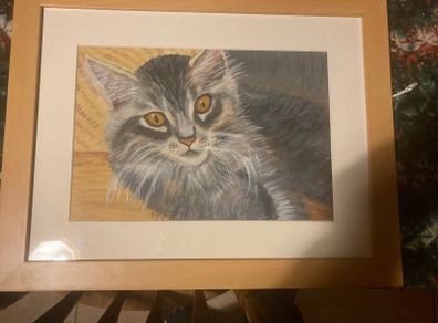 Oil painting cat free postage