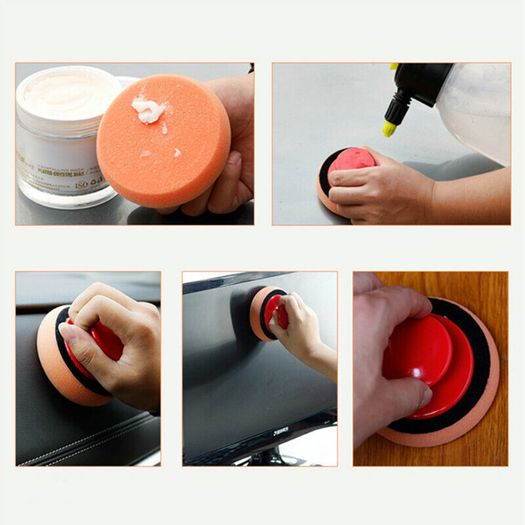 6 Pcs Set Car Wax Washing Polishing Sponge Cleaning Foam Kit Microfiber Applicator Pad Gripper Handle Car Styling Tool