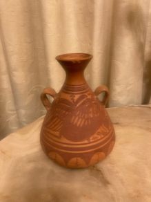 Vintage Art Pottery Hand Painted Vase.