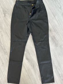Peacocks Faux leather black slim fit trousers UK10