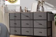 Fabric Chest of Drawers - 9 Drawers Large TV Stand for 43-65