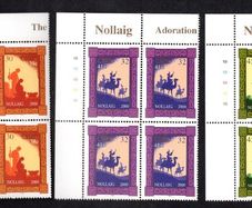 2000 Ireland Christmas Commemorative Stamps Plate Block 1B1B1B1B1B Mint Never Hinged (MNH)