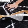 Geometric Rugs for Bedroom, 120x170cm Black and White Lines Fluffy Area Rugs for Living Room, Kids Room, Nursery Decor, Non-Slip Modern Shaggy Floor Carpet, Low Shedding Image 2