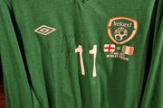 Signed James McClean match issued Ireland shirt vs england 2013