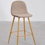 3 x SKLUM Glamm 65cm Counter Stools Taupe Grey / Natural Wood Image 6