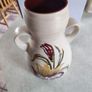 Rare find Vintage Ellgreave POTTERY Twin Handled Pottery Vase, Midas Floral Pattern, Made in England, 9.50" Image 5