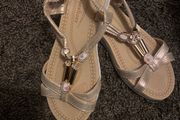 Sandals Size 39/6 brand new light gold colour .