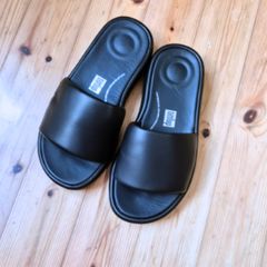 FitFlop iQushion D-Luxe Padded Leather Slides - Size 5 - As New