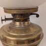 Oil Lamp Antique Victorian Brass Column Oil Lamp  Duplex English Made with Etched Glass Globe & Chimney Image 5