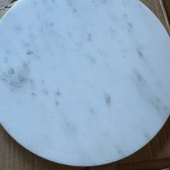 New 24cm diameter solid marble chopping board or cake plate