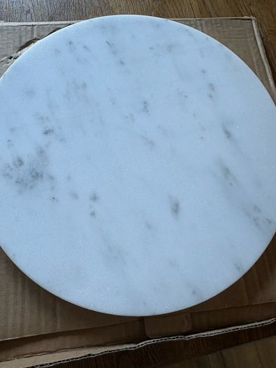 New 24cm diameter solid marble chopping board or cake plate
