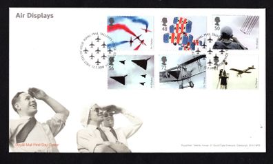 2008 Great Britain Air Displays (RAF Red Arrow) Commemorative Stamps addressed First Day Cover (FDC) with Edinburgh pictorial cancel.