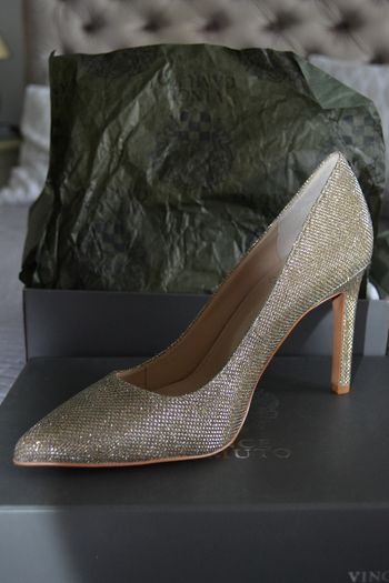 Vince Camuto high hills champagne glitter size UK4 (37EU/7US) brand new!
