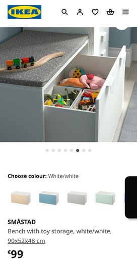 IKEA bench with toy storage + bench pad