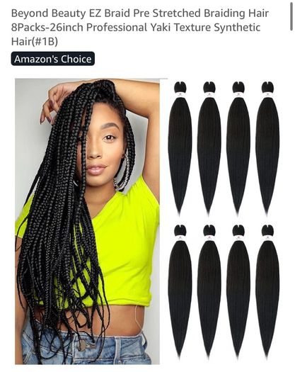26" pre stretched braiding hair x10