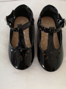 Debenhams Bluezoo Black Patent T-bar Shoes