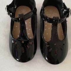 Debenhams Bluezoo Black Patent T-bar Shoes