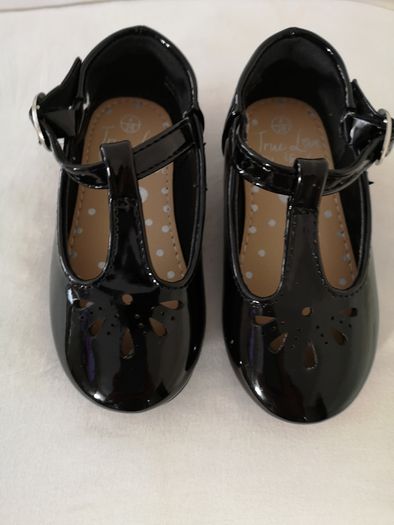 Debenhams Bluezoo Black Patent T-bar Shoes