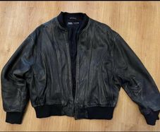 Zara men's vintage leather jacket