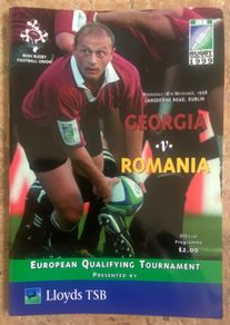 Very Rare 1998 Georgia v Romania - Rugby World Cup Qualifier Programme