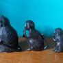 vintage cast bronze T'Boli Monkey figures Image 7