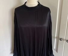 Black drawstring dressy top size 12