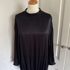 Black drawstring dressy top size 12
