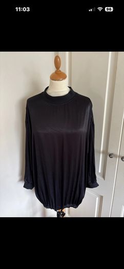 Black drawstring dressy top size 12