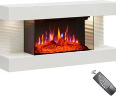 NEW SALE | Wall Mounted Fireplace All-in-One with Downlights and Remote Control 1.8kW Heater