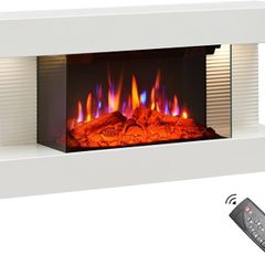 NEW SALE | Wall Mounted Fireplace All-in-One with Downlights and Remote Control 1.8kW Heater