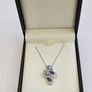 Brand New 9ct White Gold Diamond, Amethyst & Blue Topaz Pendant & Chain Image 2