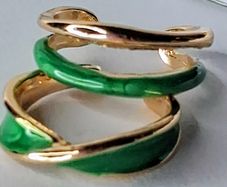 Gold & Green Oil Drip Style Twist Stacking Rings
