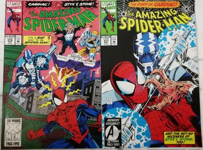 Amazing Spider-Man #'s 376 & 377 Styx and Stone & Cardiac Appearances (1993)