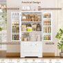 Kitchen Cupboard Tall Kitchen Cabinet Pantry Cupboard with 2 Doors Storage Free Standing Sideboard Storage Cabinet, 2 Drawers, Adjustable Shelves 60x40x120cm White Image 7