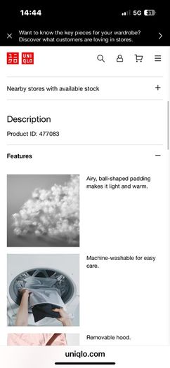 Uniglo Ultralight Packable Puffer