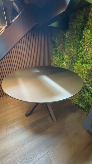 Black Glass Top Dining Table 120cm